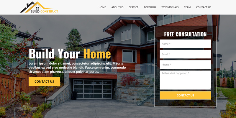Construction website designed by Webinfolink