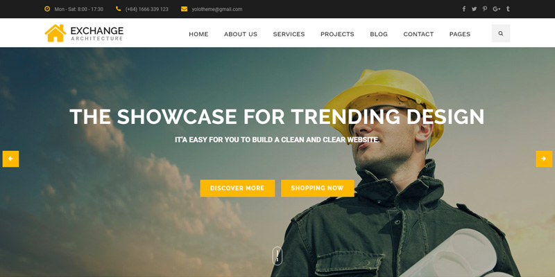 Construction website designed by Webinfolink