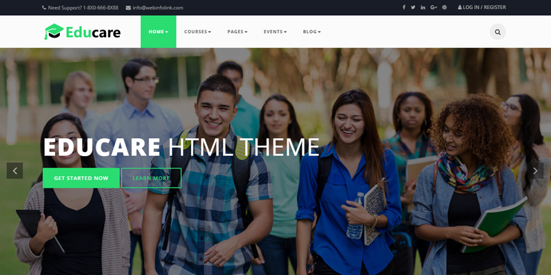 Education website designed by Webinfolink