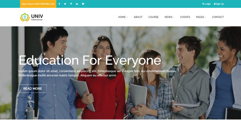 Education website designed by Webinfolink