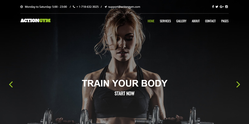Gym & Yoga website designed by Webinfolink