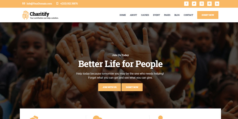 NGO website designed by Webinfolink