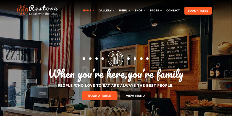 Restaurants website designed by Webinfolink